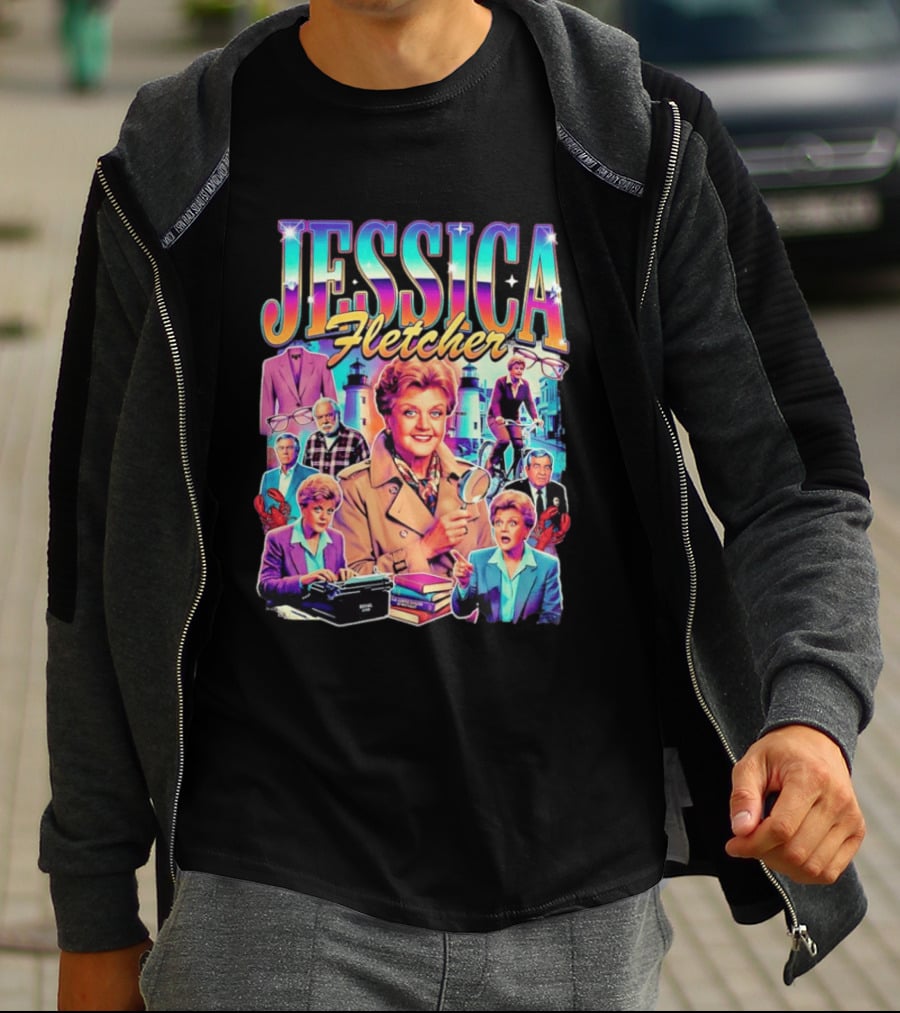 Jessica Fletcher Angela Lansbury Murder She Wrote Retro Collage T-Shirt
