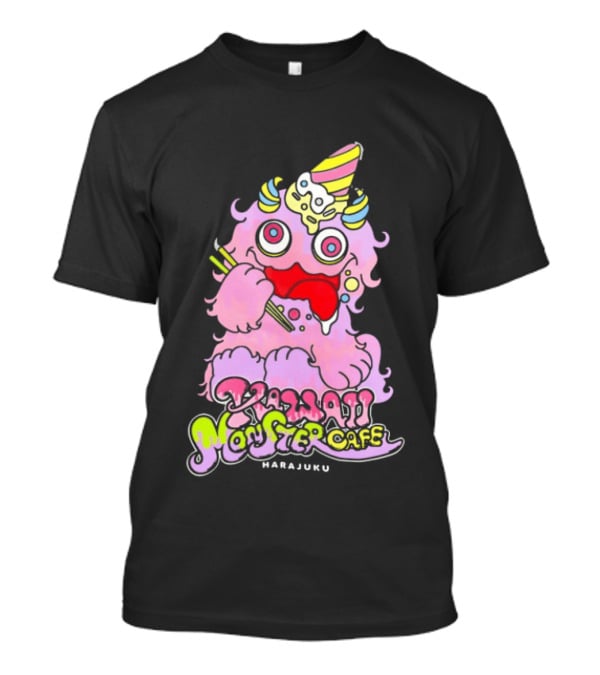 Kawaii Monster Cafe Harajuku Pink Fluffy Creature Fun T-Shirt