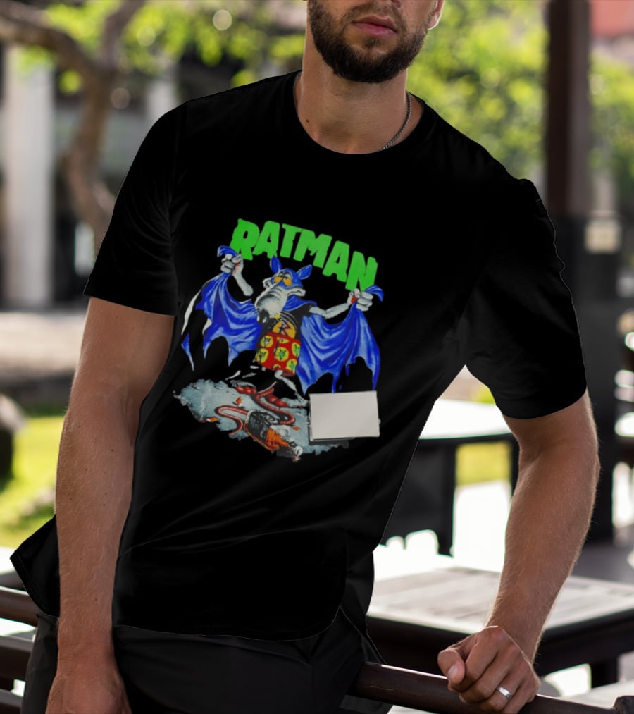 Ratman Comic Parody Superhero Character With Cape And Rats T-Shirt