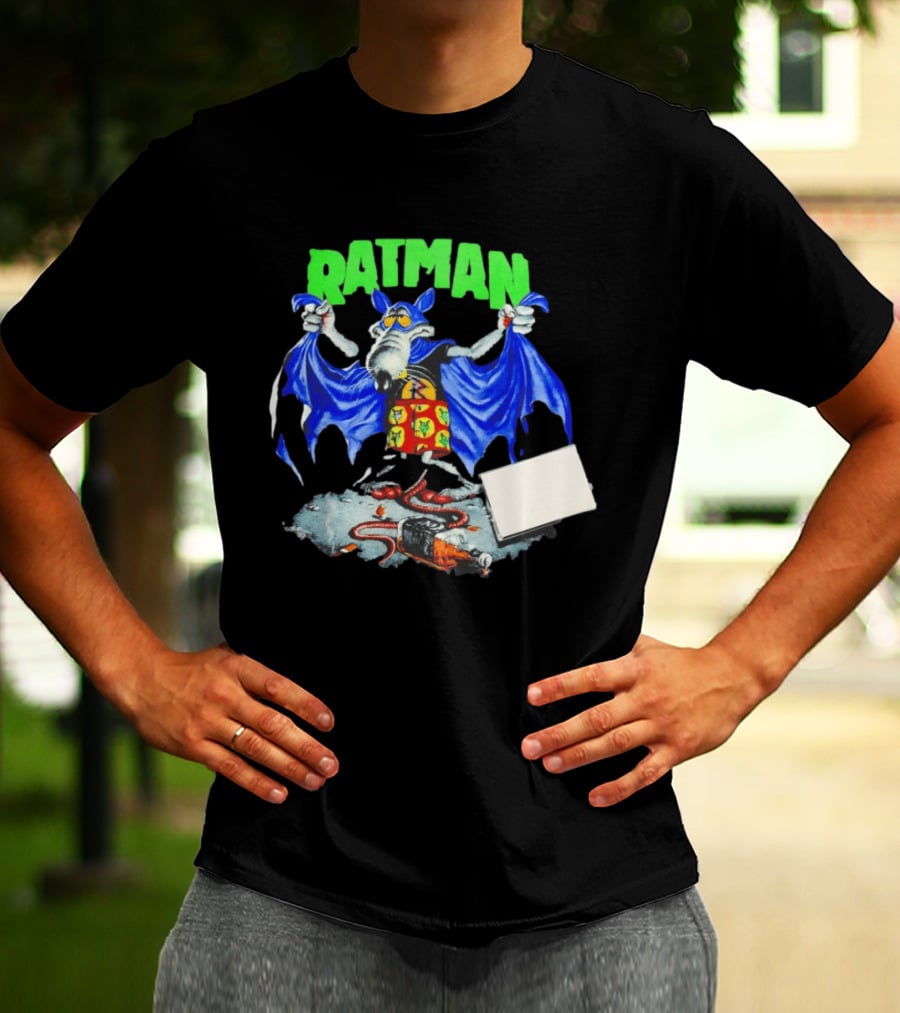 Ratman Comic Parody Superhero Character With Cape And Rats T-Shirt