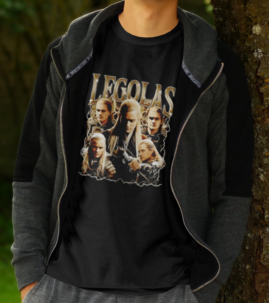 Legolas Character Collage From Lord Of The Rings T-Shirt