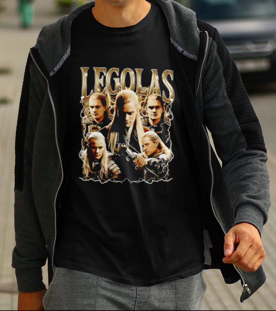 Legolas Character Collage From Lord Of The Rings T-Shirt