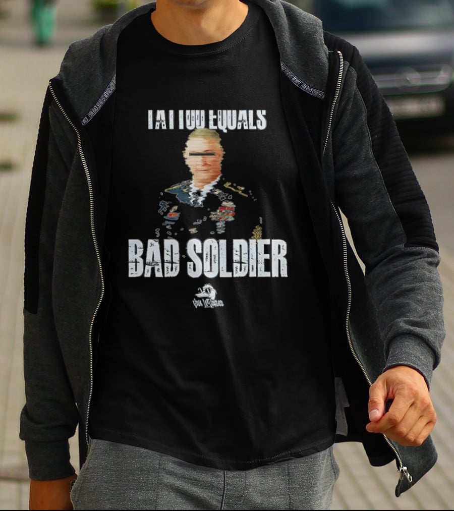 Tattoo Equals Bad Soldier Military Satire Cartoon Soldier T-Shirt
