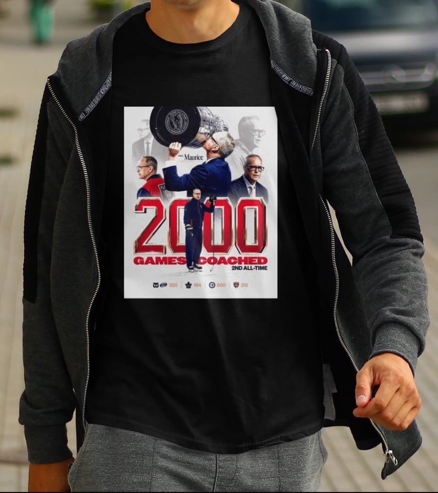 Paul Maurice NHL 2000 Games Coached 2nd All Time Vintage Hockey T-Shirt