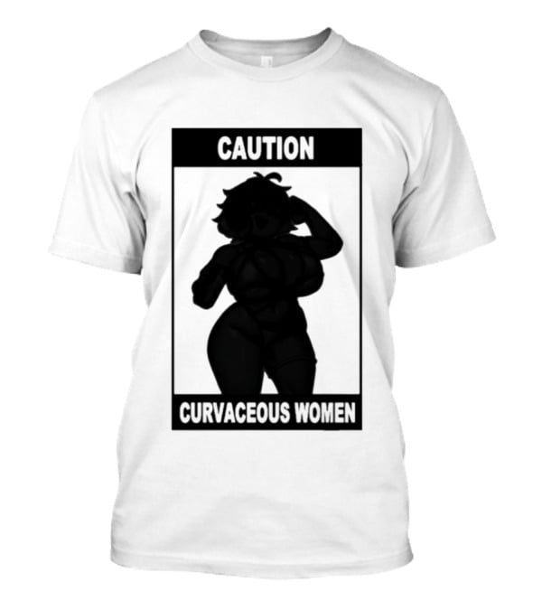 Caution Curvaceous Women 2026 Bold Silhouette Warning T-Shirt