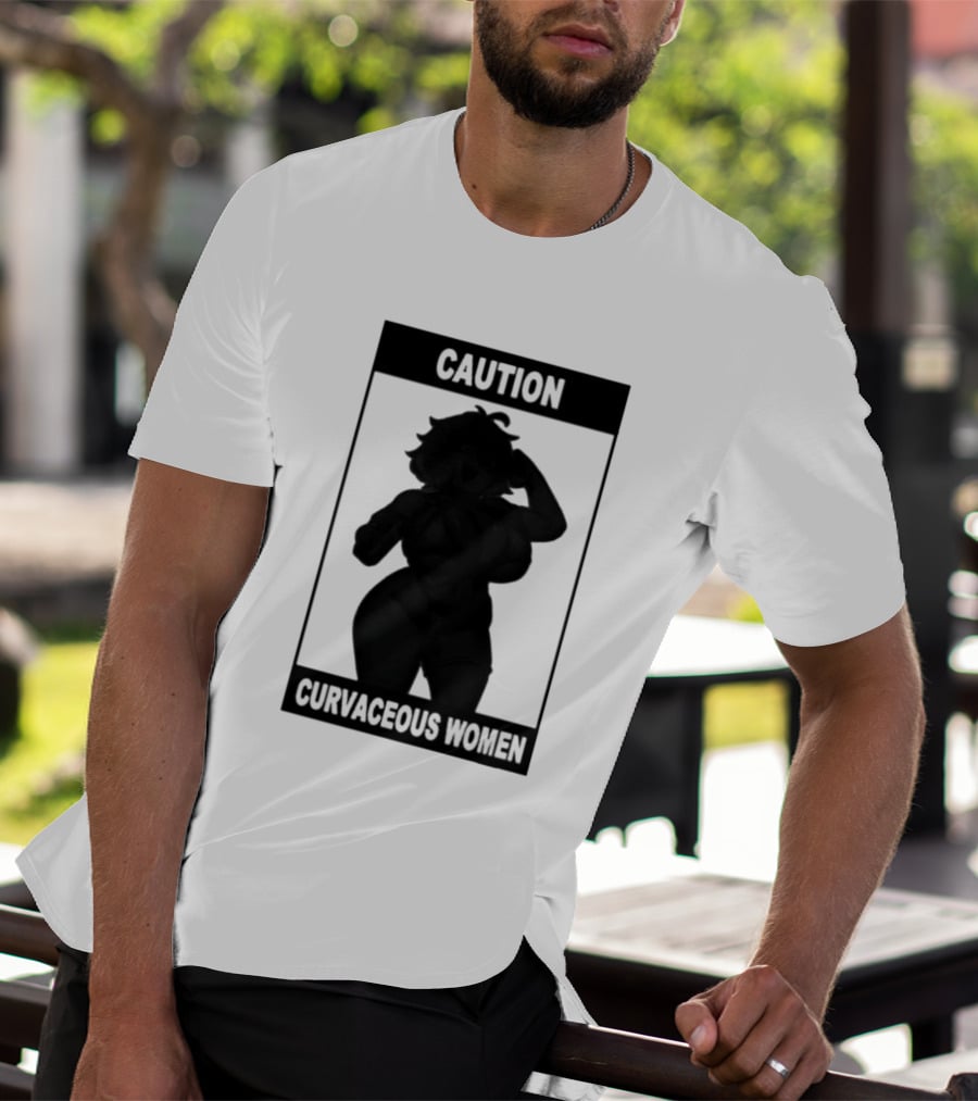 Caution Curvaceous Women 2026 Bold Silhouette Warning T-Shirt