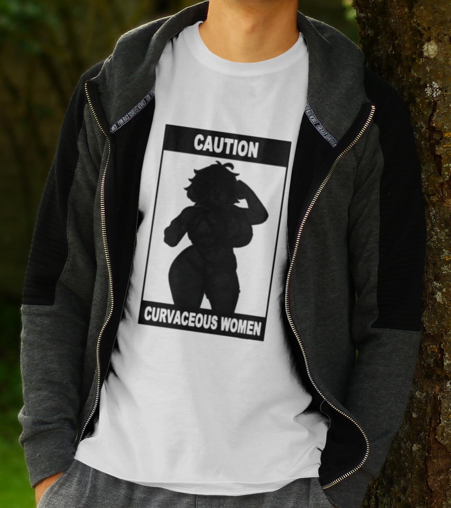 Caution Curvaceous Women 2026 Bold Silhouette Warning T-Shirt