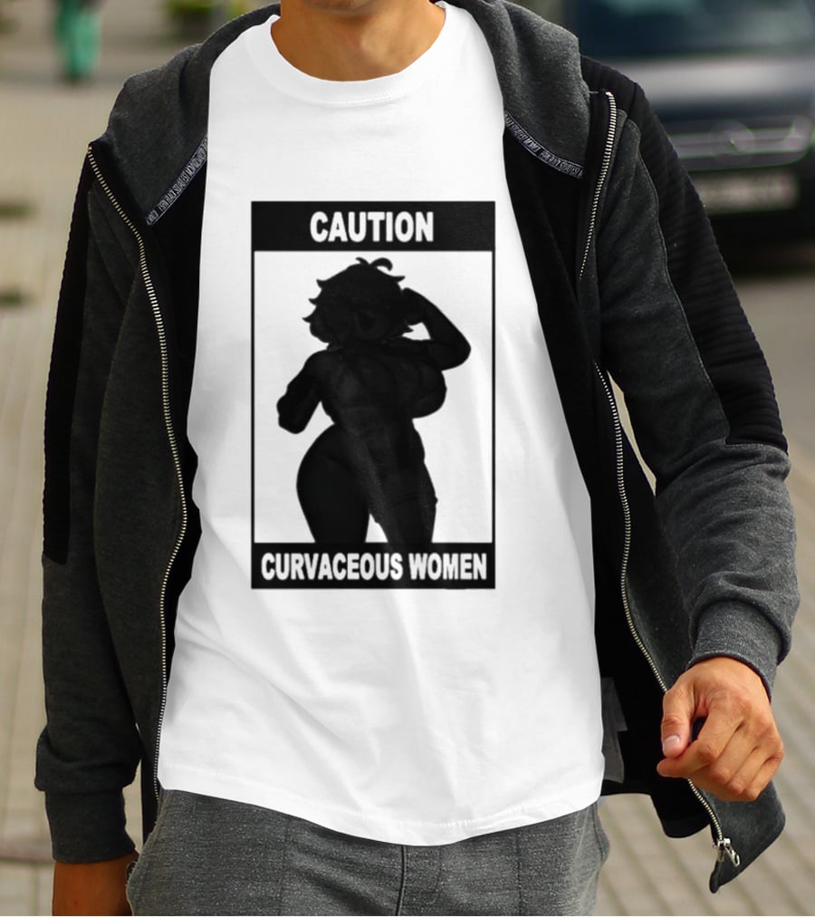 Caution Curvaceous Women 2026 Bold Silhouette Warning T-Shirt