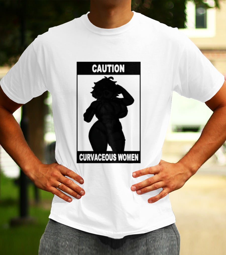 Caution Curvaceous Women 2026 Bold Silhouette Warning T-Shirt
