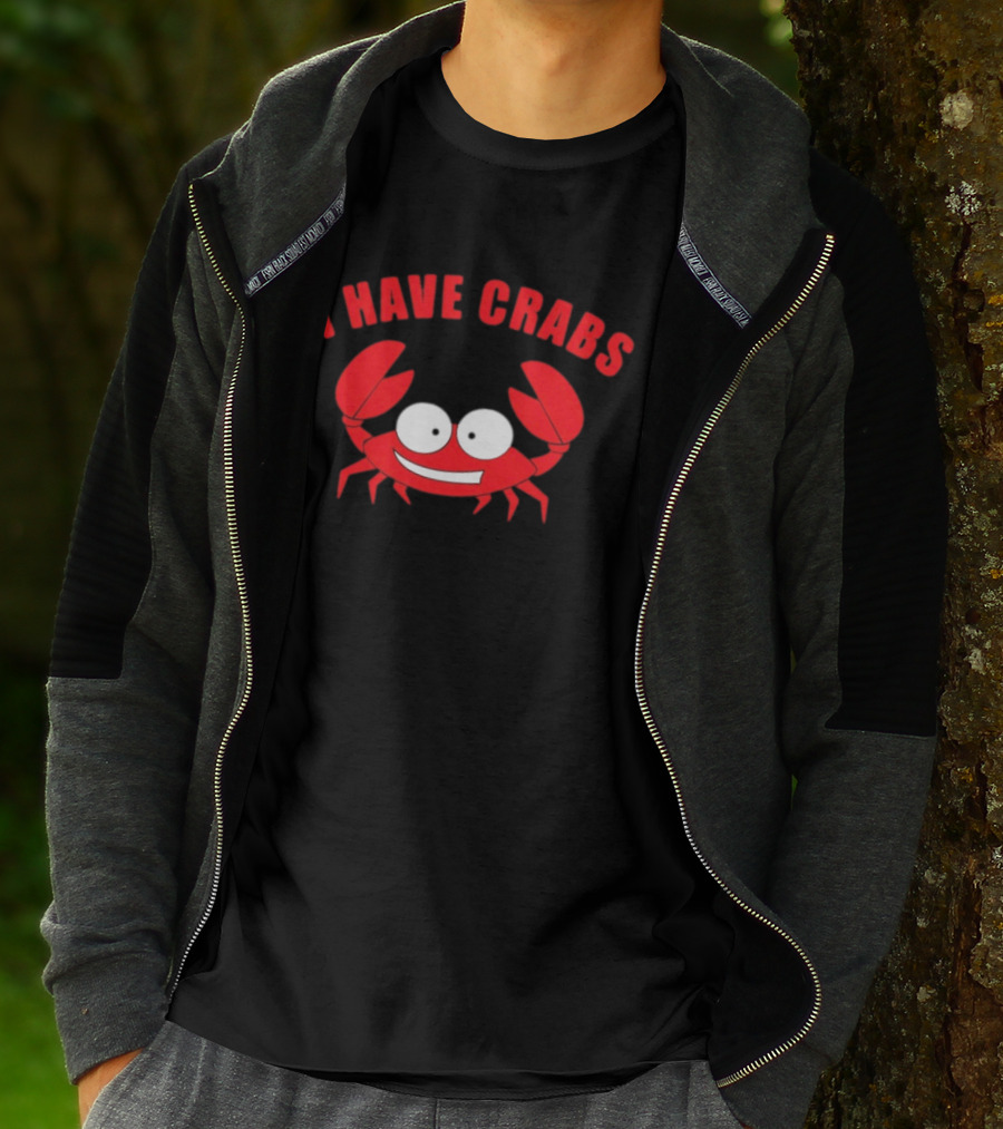 I Have Crabs Funny Red Crab Cartoon T-Shirt