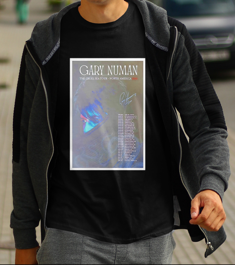 Gary Numan The Cruel Sea Tour North America 2026 Signed T-Shirt