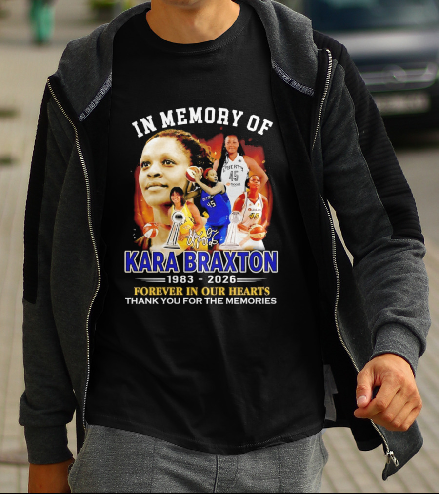 In Memory Of Kara Braxton 1983 2026 Forever In Our Hearts Thank You For The Memories Basketball T-Shirt
