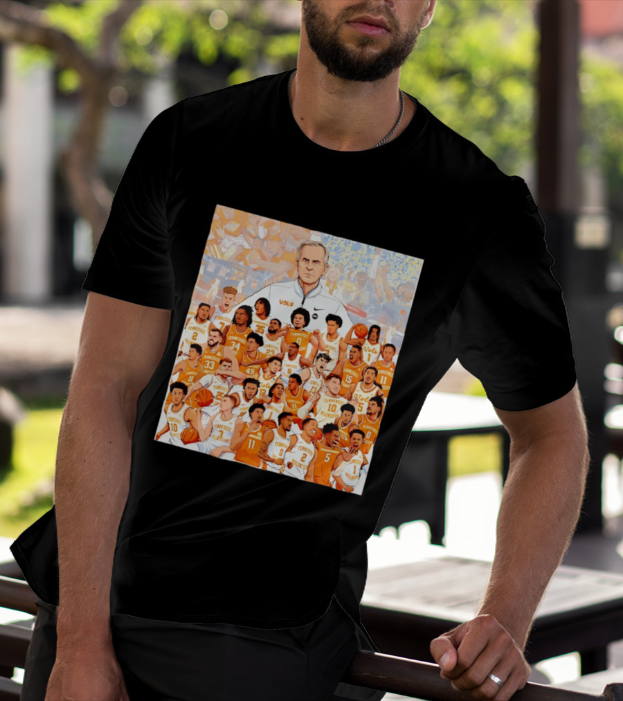 Tennessee Volunteers Basketball Team Illustration Coach Vols Players T-Shirt