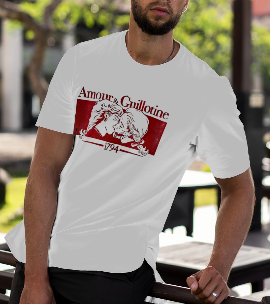 Amour And Guillotine 1794 Romantic Revolution Embrace T-Shirt