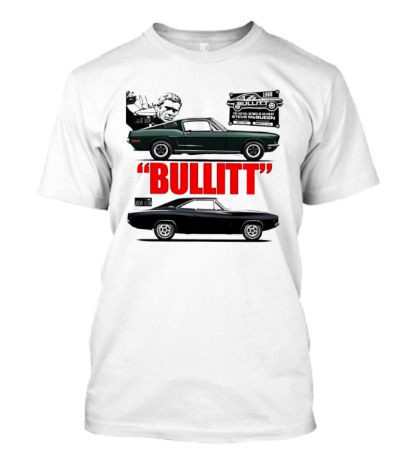 Bullitt 1968 Frank Bullitt Ford Mustang GT Green Highland Dodge Charger T-Shirt