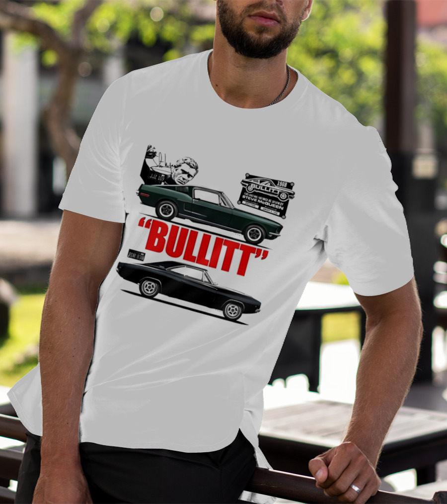 Bullitt 1968 Frank Bullitt Ford Mustang GT Green Highland Dodge Charger T-Shirt