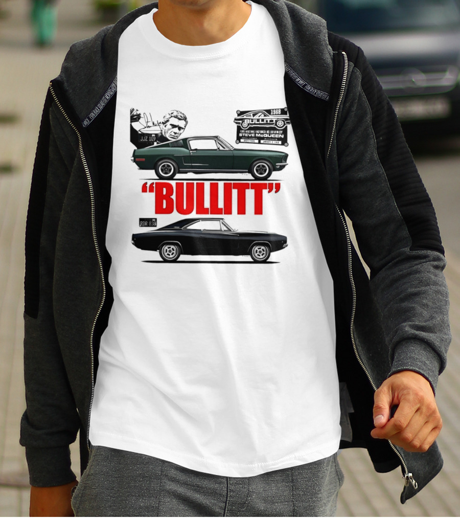Bullitt 1968 Frank Bullitt Ford Mustang GT Green Highland Dodge Charger T-Shirt