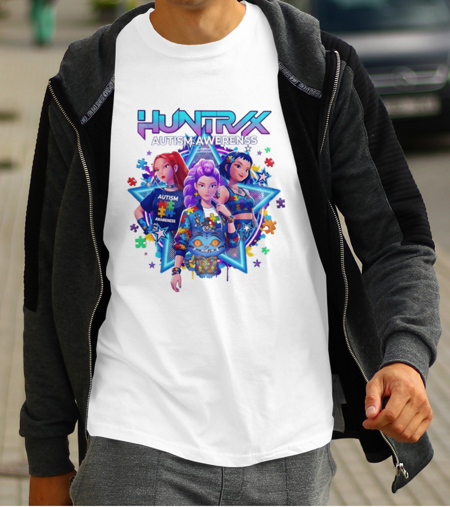 Huntrix Autism Awareness Demon Hunter K Pop Puzzle Star 2026 T-Shirt