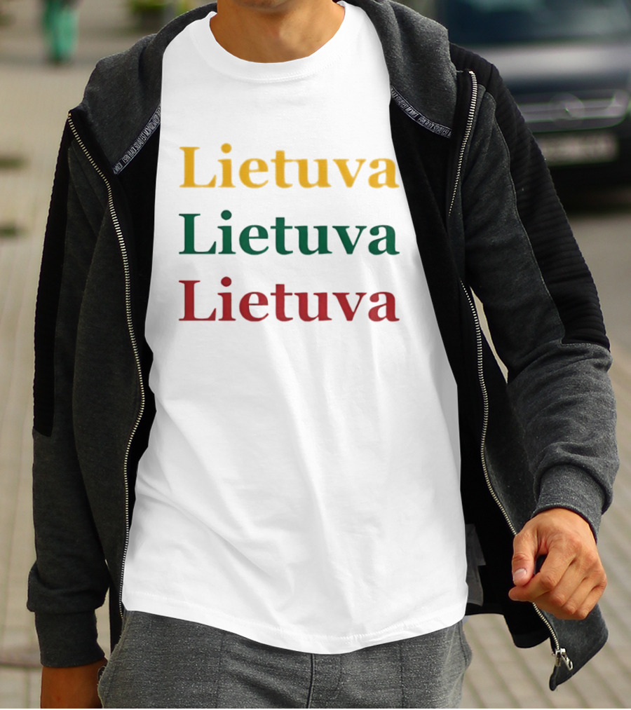 Lietuva Tricolor Text Bold Lithuania T-Shirt