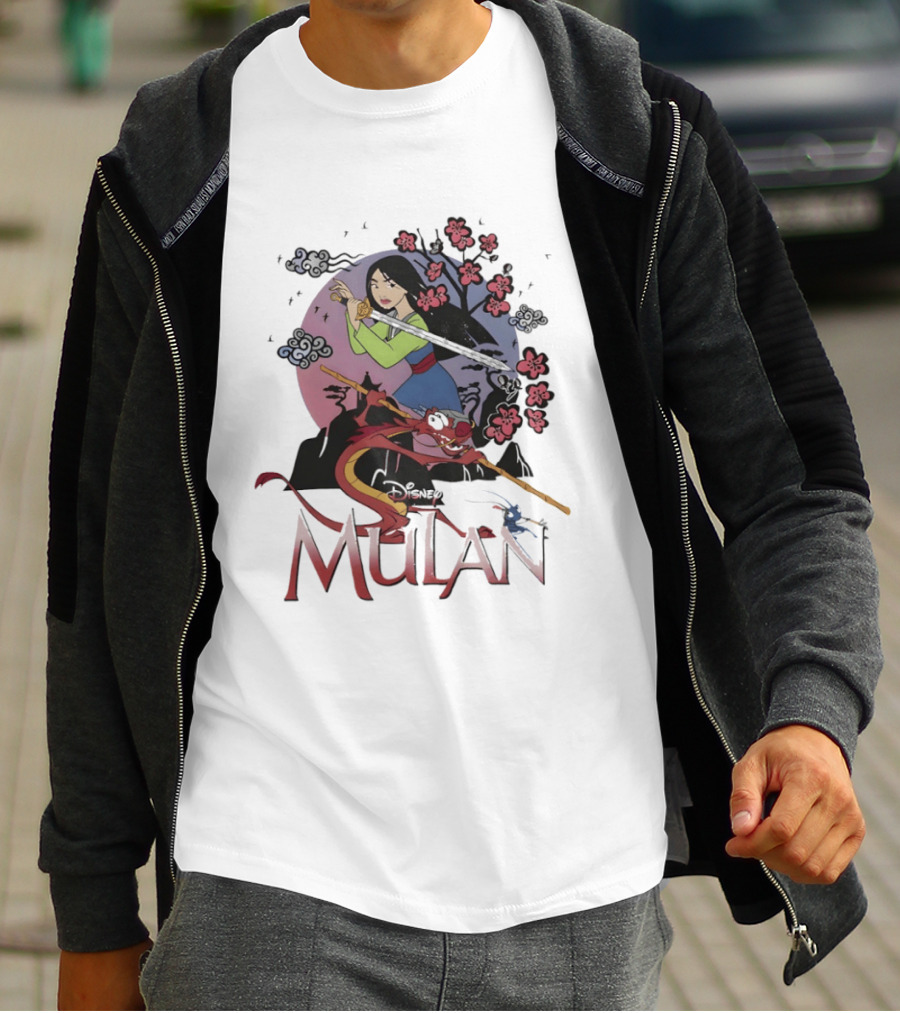 Disney Mulan Mushu Cherry Blossom Scene T-Shirt