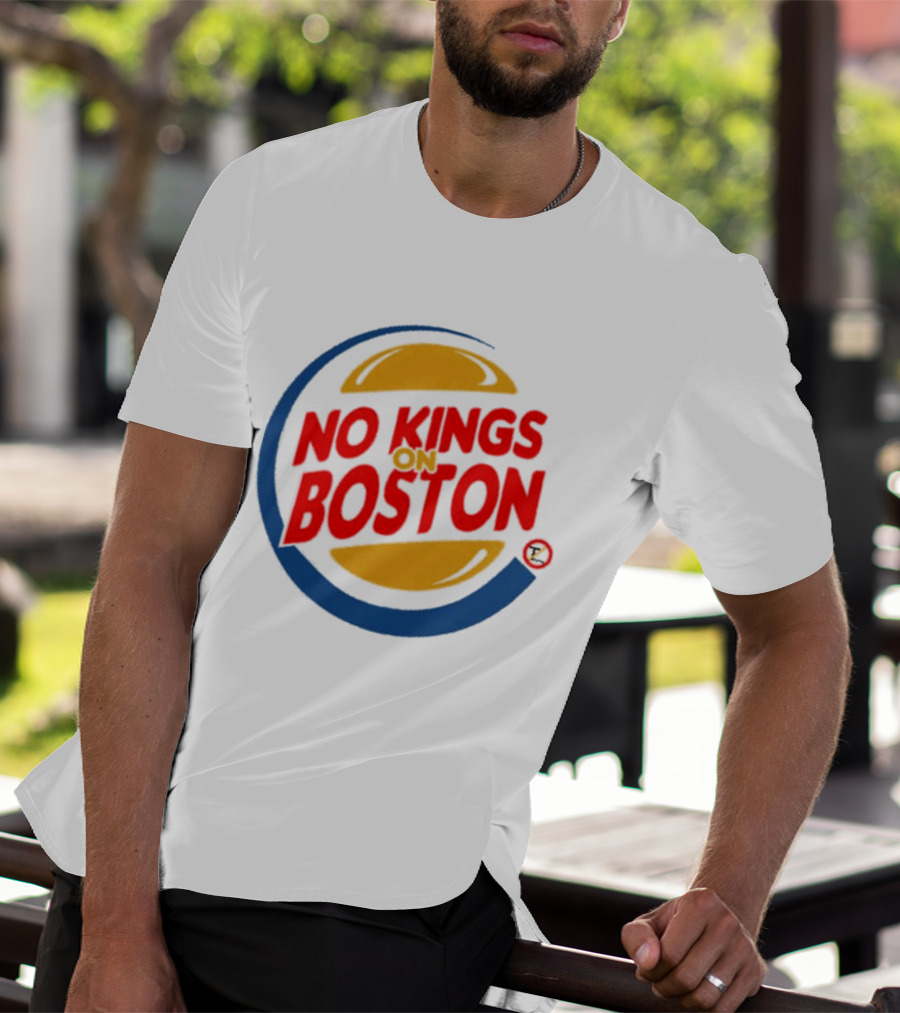 No Kings On Boston Rally Saturn Burger T-Shirt
