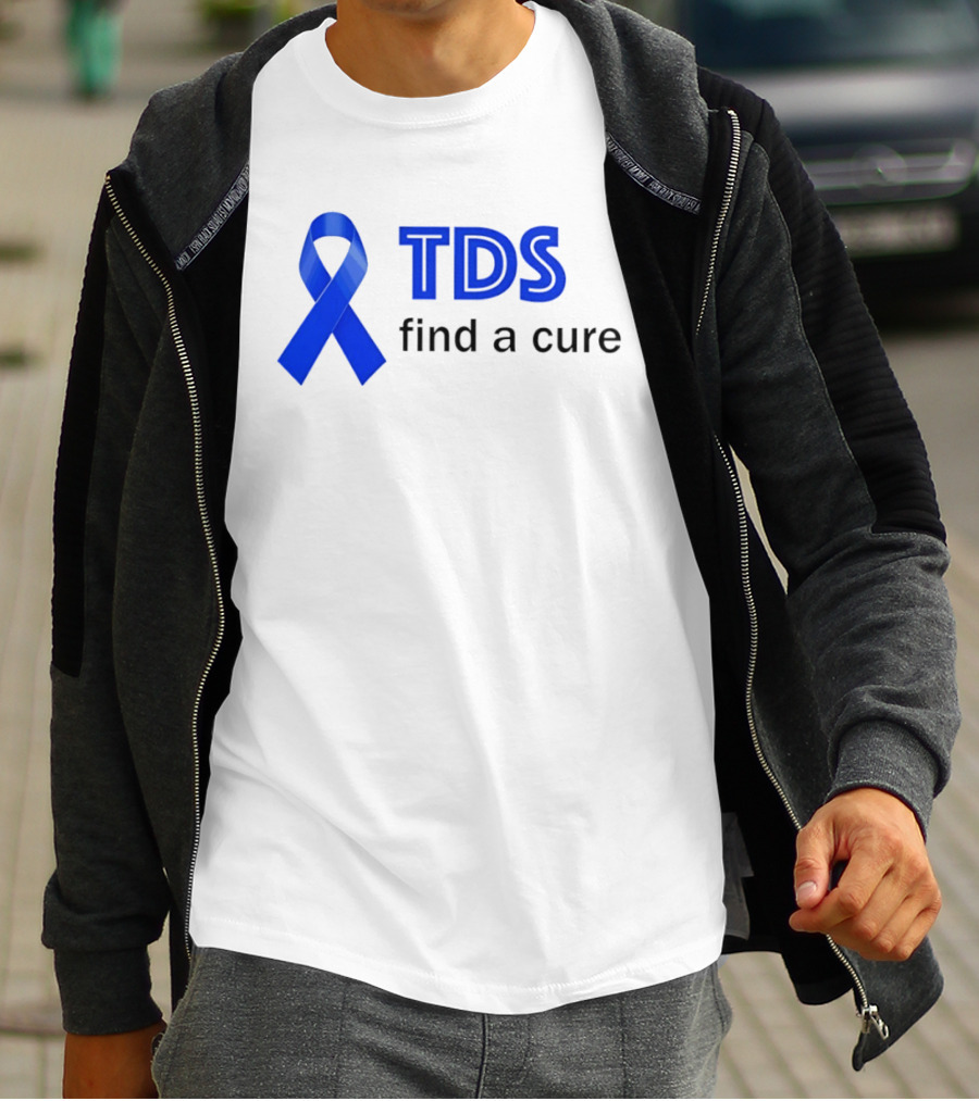 TDS Find A Cure Blue Ribbon Awareness T-Shirt