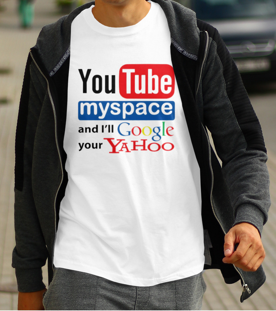 YouTube Myspace Google Yahoo Internet Humor Retro Tech T-Shirt
