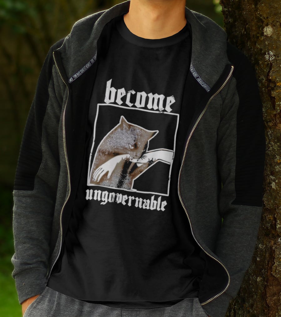 Become Ungovernable Cat Biting Hand T-Shirt