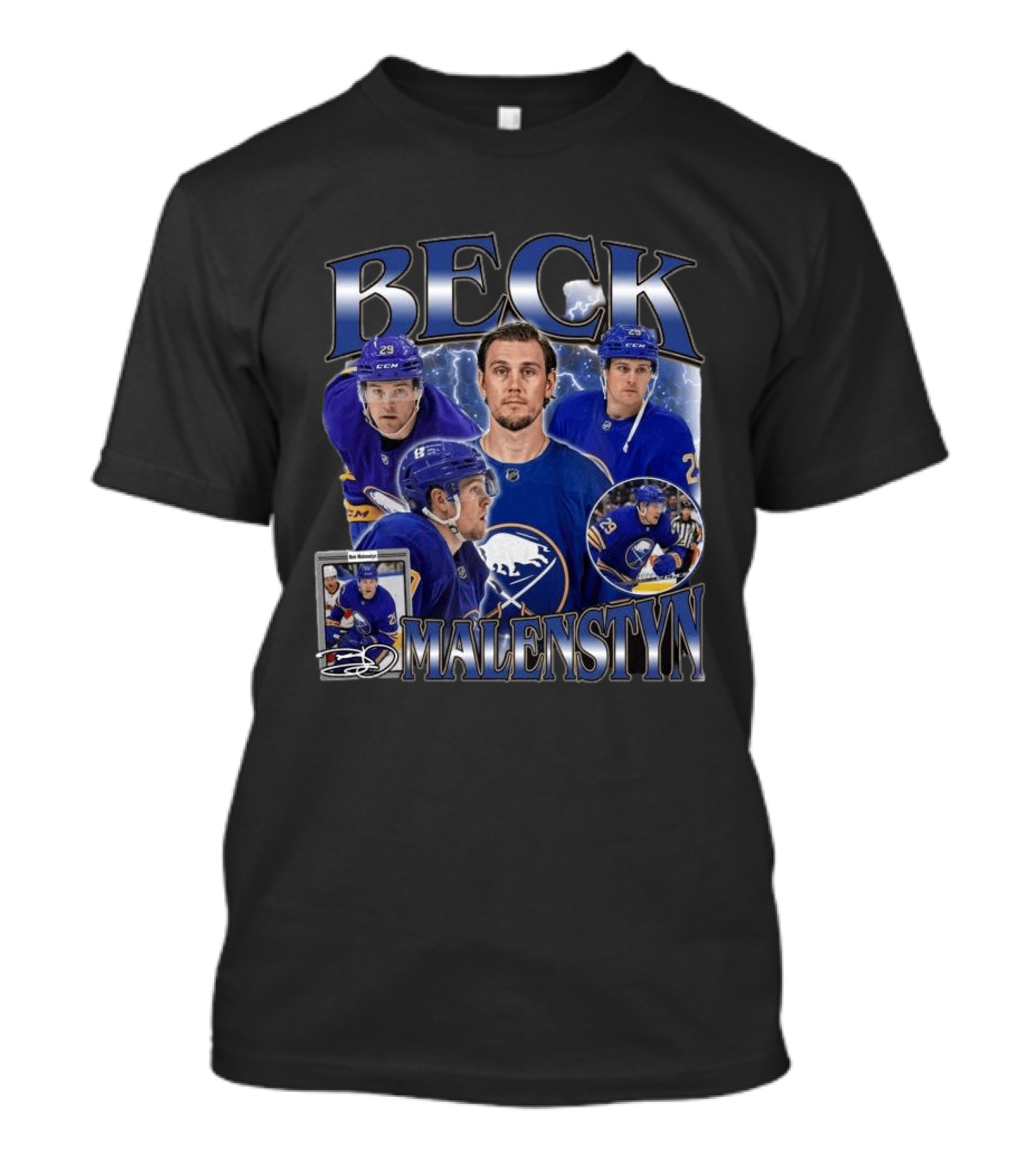 Beck Malenstyn Blue 29 Hockey Celebration T-Shirt