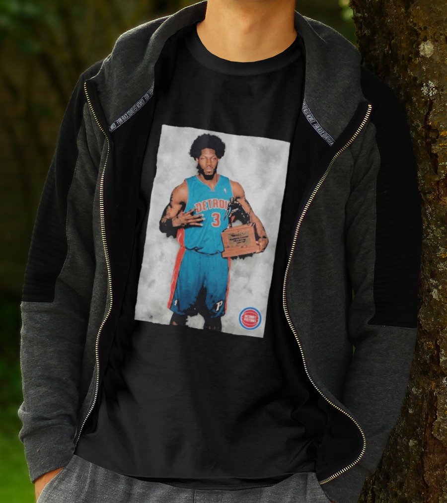 Ben Wallace Detroit Pistons Number 3 Defensive Player Of The Year MVP Recognition T-Shirt