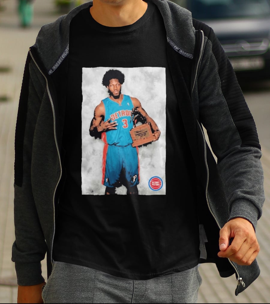 Ben Wallace Detroit Pistons Number 3 Defensive Player Of The Year MVP Recognition T-Shirt