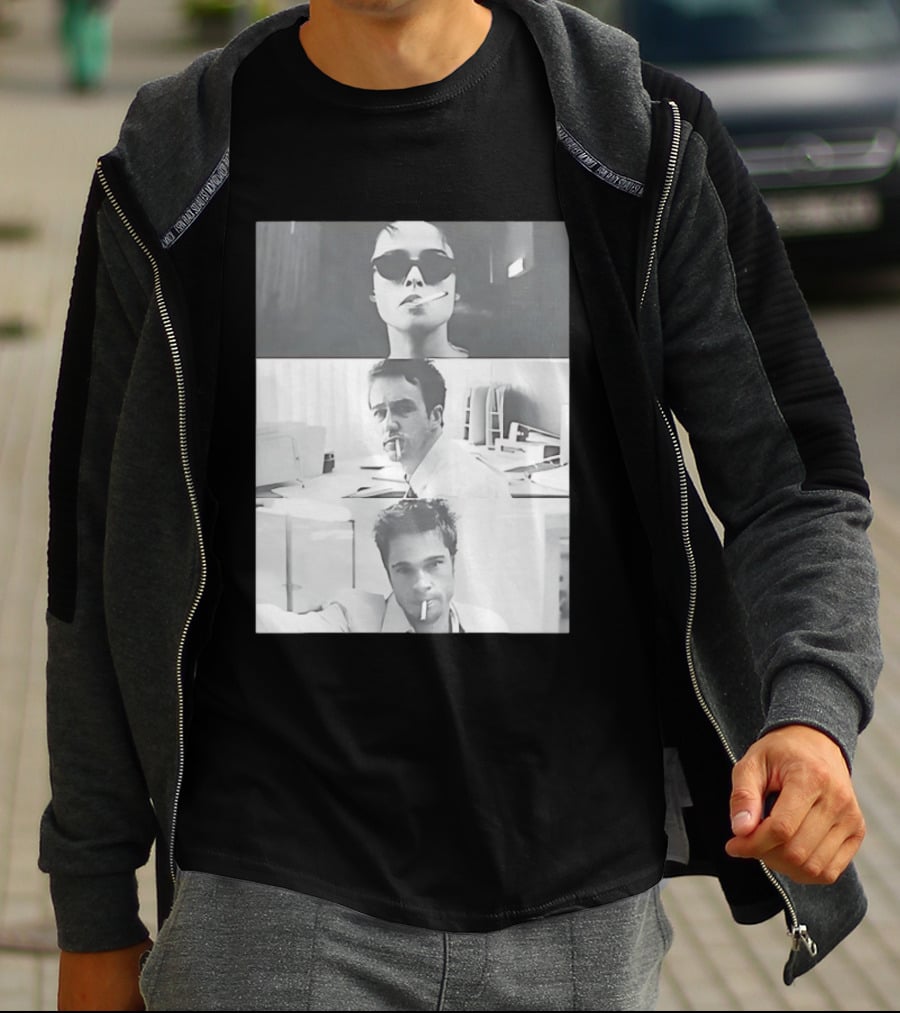 Brad Pitt Edward Norton Marla Film 1999 Smoking Scenes T-Shirt