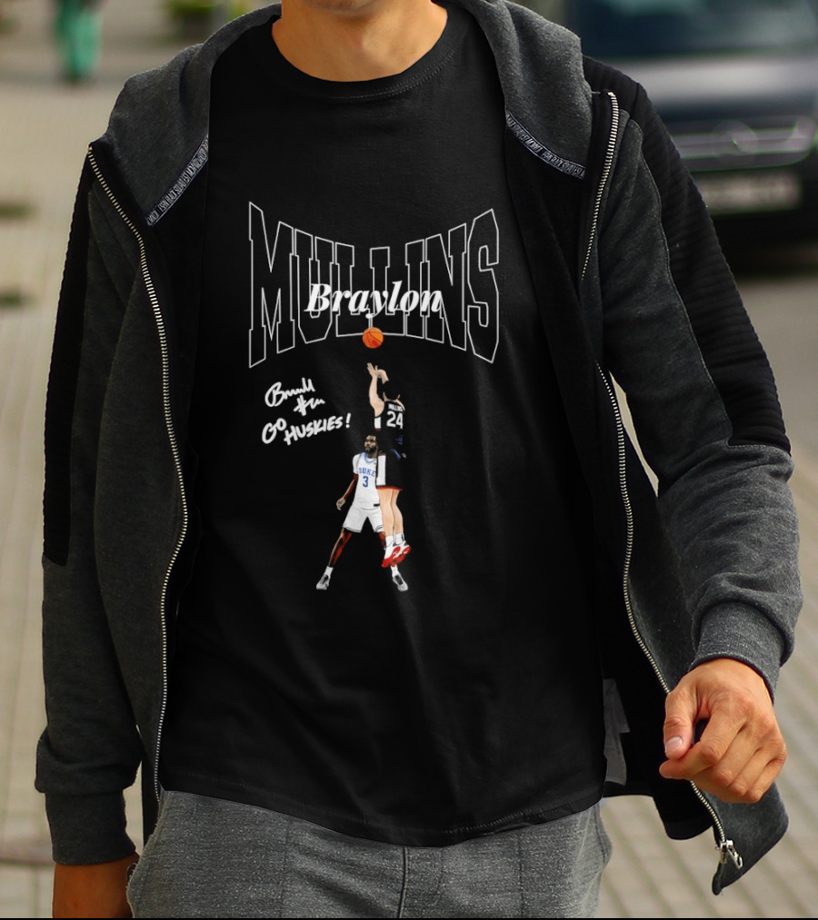 Braylon Mullins UConn Huskies Basketball Go Huskies 24 31 T-Shirt