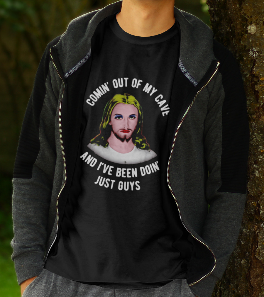 Comin' Out Of My Cave And I've Been Doin' Just Guys Retro Jesus T-Shirt