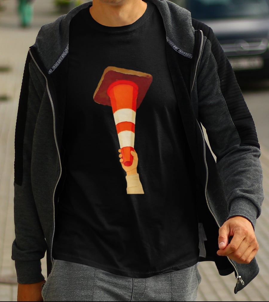 Hoist The Cone Traffic Symbol Celebration T-Shirt