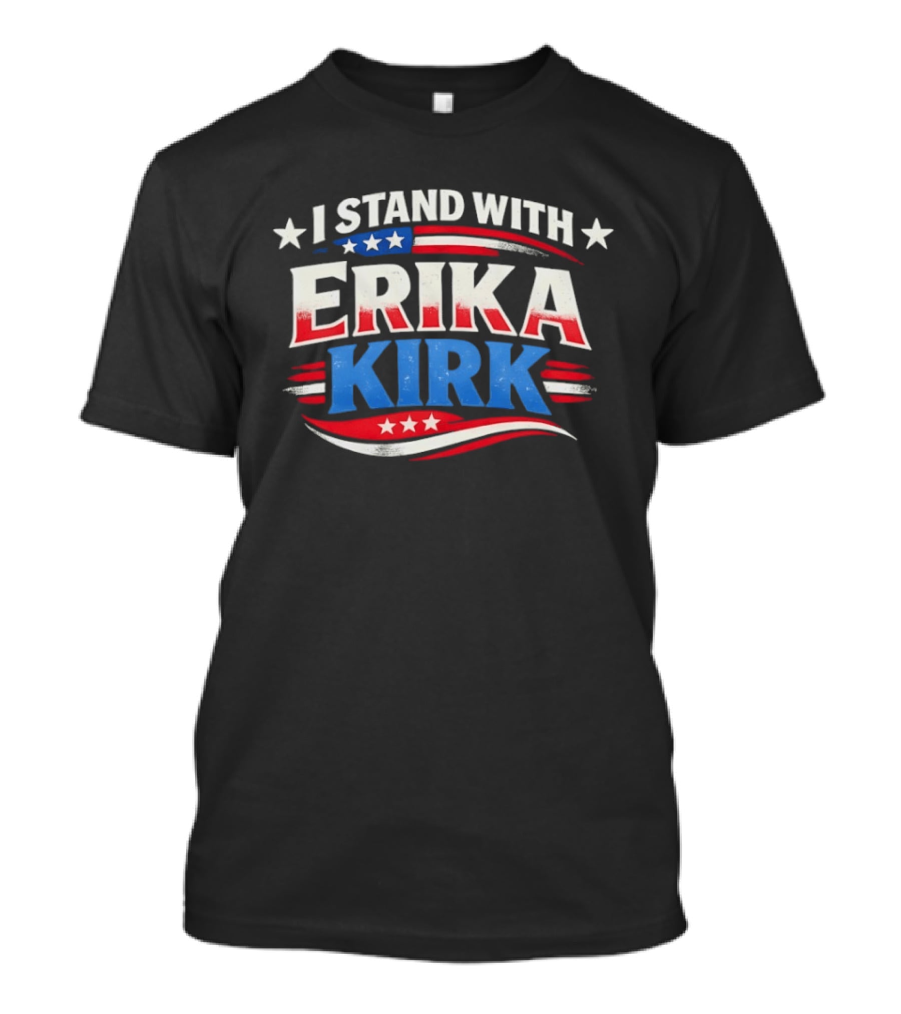 I Stand With Erika Kirk USA Patriotic Stars And Stripes T-Shirt