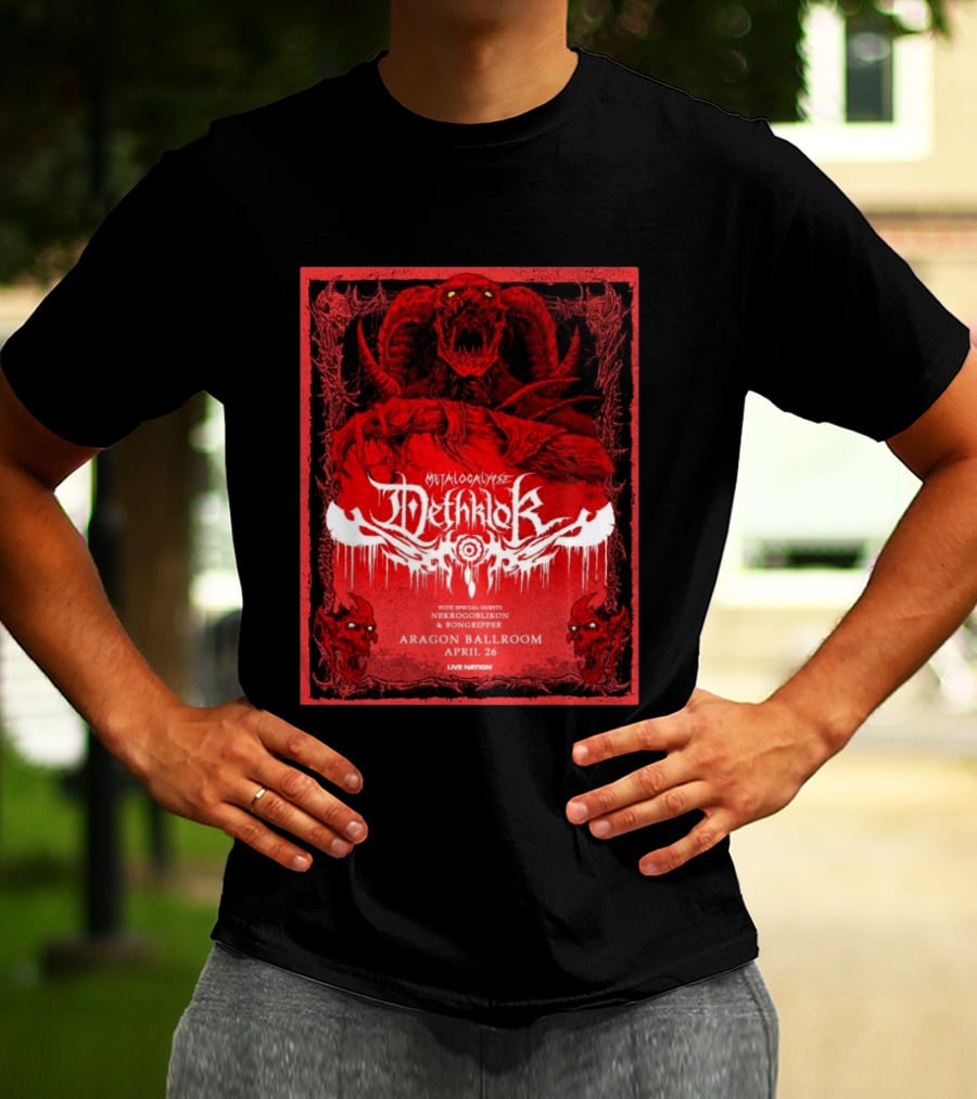 Metalocalypse Dethklok With Nekrogoblikon And Bongripper At Aragon Ballroom April 26 Live Nation T-Shirt