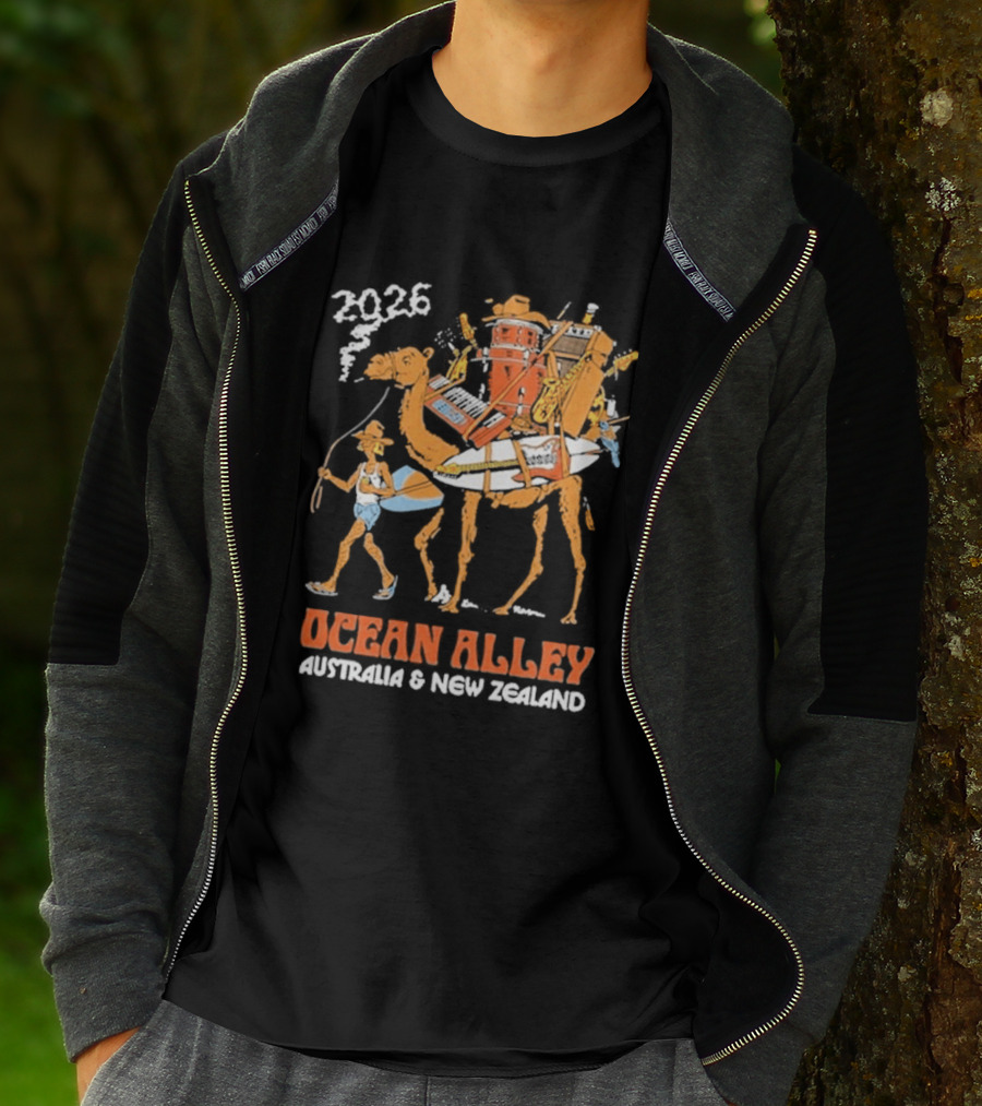 2026 Ocean Alley Australia New Zealand Camel Tour T-Shirt