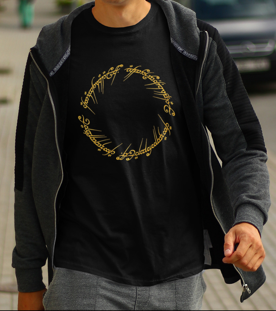 Elvish Script Ring Inscription One Ring To Rule Them All T-Shirt