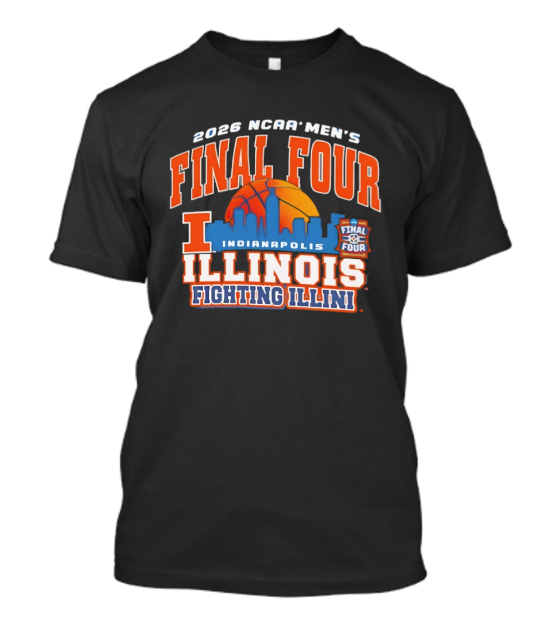 2026 NCAA Men's Final Four Indianapolis Illinois Fighting Illini Basketball Skyline T-Shirt
