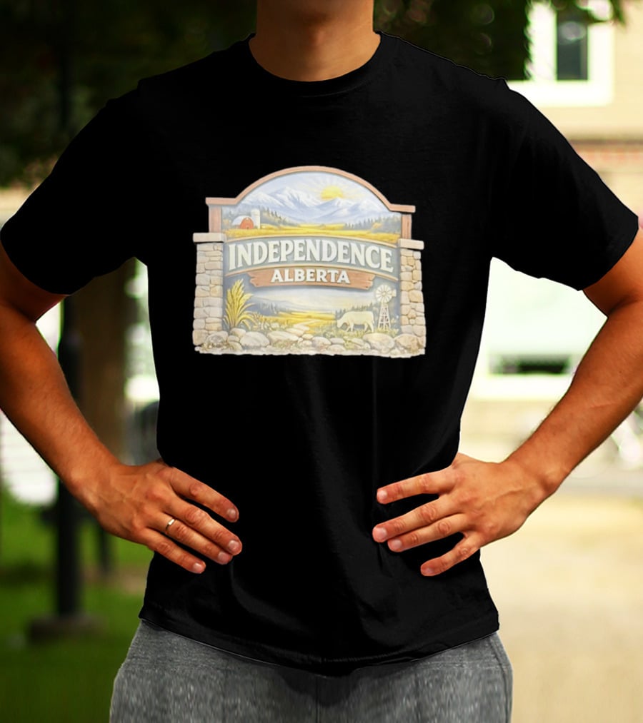 Independence Alberta Rural Landscape Sign Farm Scene T-Shirt
