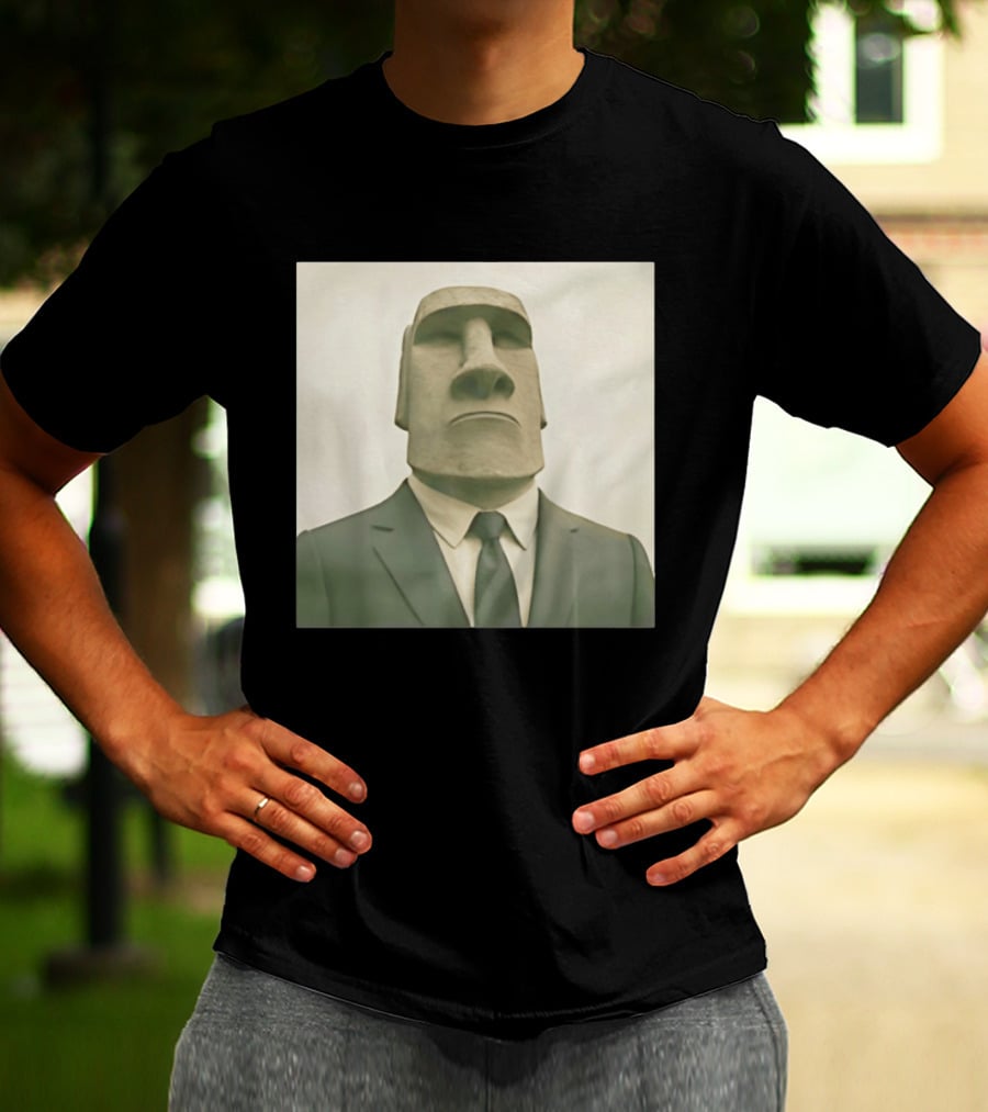 Moai Statue Wearing Business Suit T-Shirt