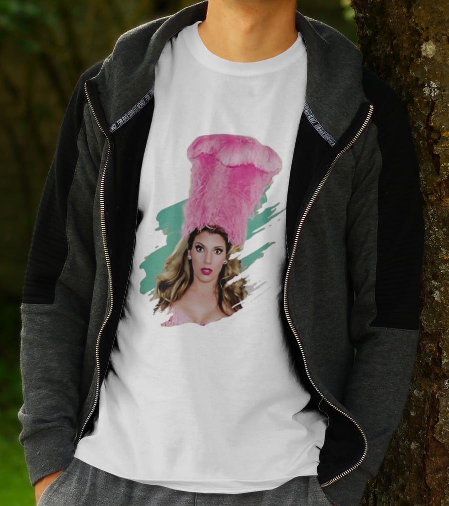 Maren Wade Showgirl Confessions Pink Feather Headdress T-Shirt