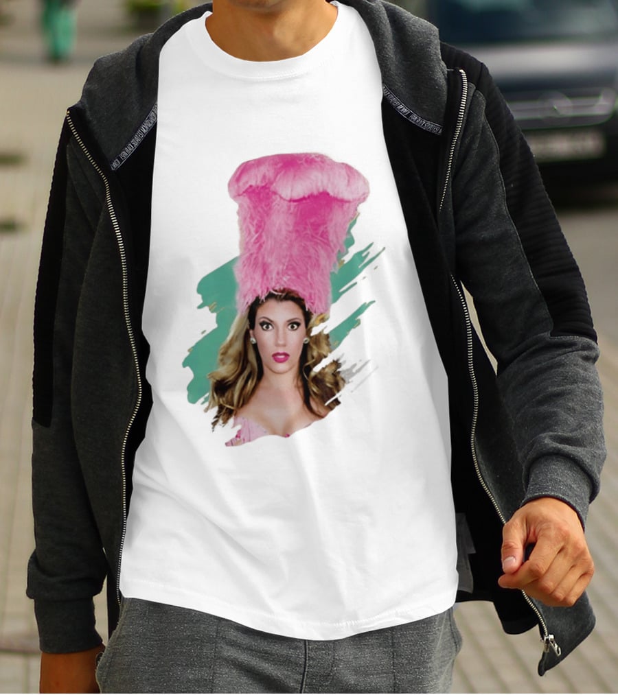 Maren Wade Showgirl Confessions Pink Feather Headdress T-Shirt