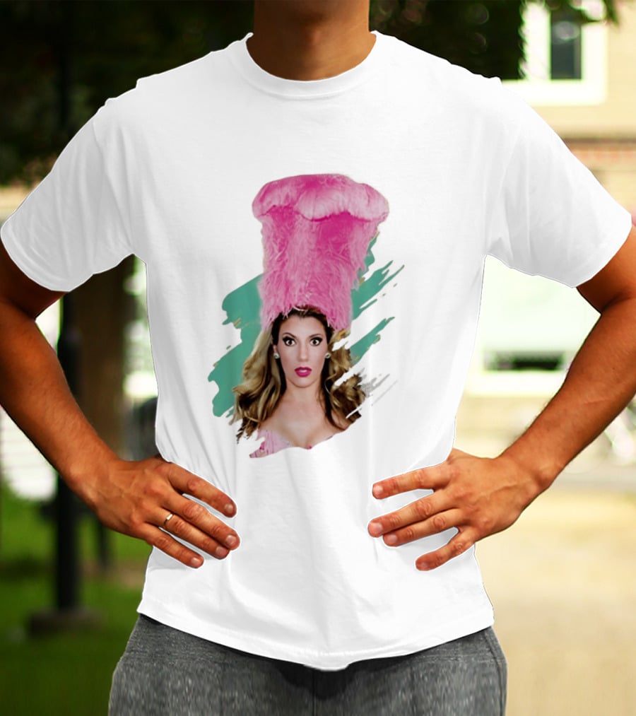Maren Wade Showgirl Confessions Pink Feather Headdress T-Shirt
