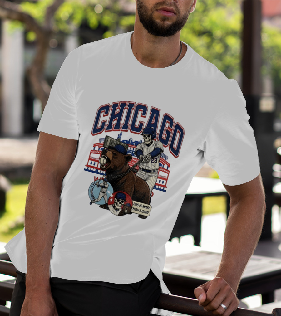 Chicago Cubs Wrigley Field Skeleton Baseball Champions This Is More Than A Game T-Shirt