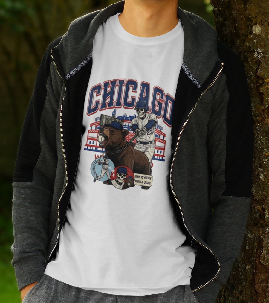 Chicago Cubs Wrigley Field Skeleton Baseball Champions This Is More Than A Game T-Shirt