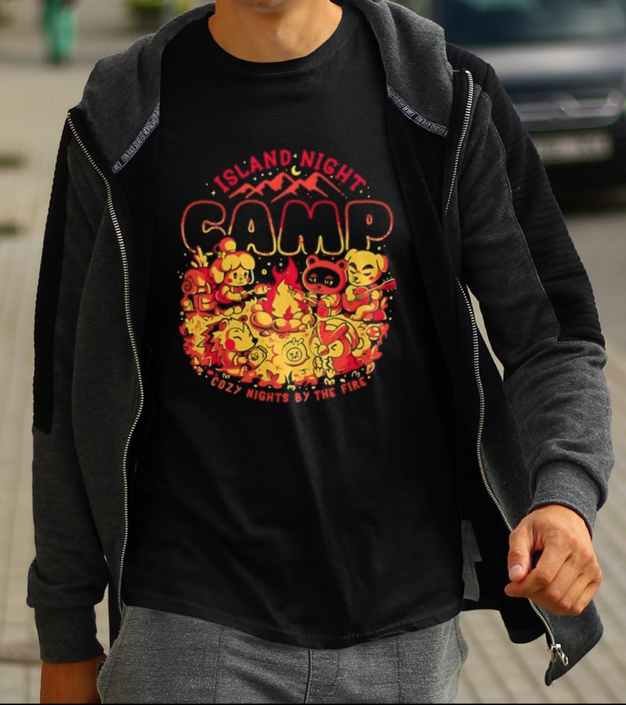 Island Night Camp Adventures With K.K. Slider And Blathers T-Shirt