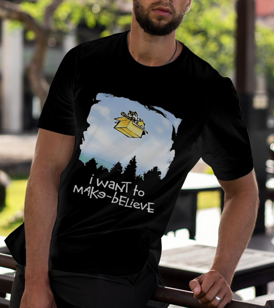 I Want To Mako Believe Calvin And Hobbes Inspired Flying Box Adventure T-Shirt