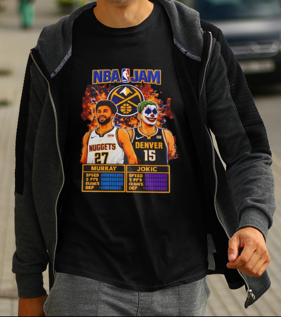 NBA Jam Denver Nuggets Jokic And Murray Basketball Legends T-Shirt